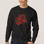 rote Rosen Niedliche Blume Illustration Sweatshirt (Vorderseite)