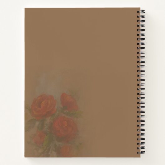 Rote Rosen-Notebook Notizblock (Rückseite)