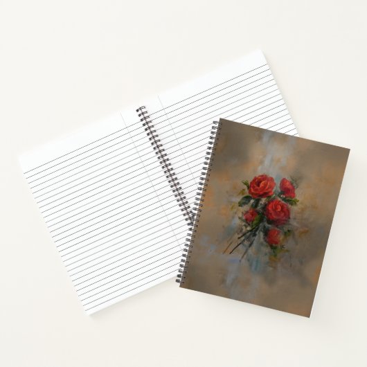 Rote Rosen-Notebook Notizblock (Innenseite)