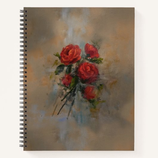 Rote Rosen-Notebook Notizblock (Vorderseite)