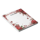Rote Rosen Notizblock (angewinkelt)