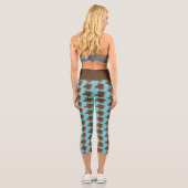 Rote Rosen Owl Blue Capri Leggings (Rückseite)