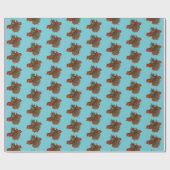 Rote Rosen Owl Blue Geschenkpapier (Flach)
