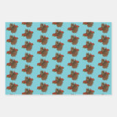Rote Rosen Owl Blue Geschenkpapier Set (Vorderseite 3)