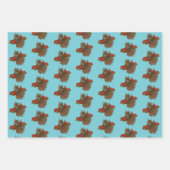 Rote Rosen Owl Blue Geschenkpapier Set (Vorderseite)