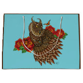 Rote Rosen Owl Blue Große Geschenktüte (Vorderseite)