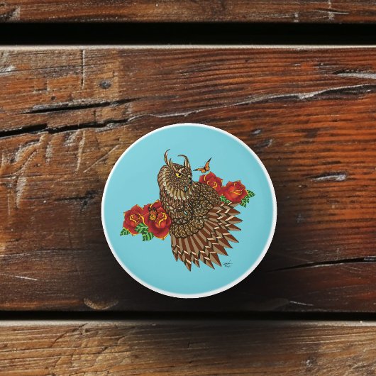 Rote Rosen Owl Blue Keramikknauf