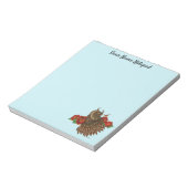 Rote Rosen Owl Blue Notizblock (Rotiert)