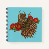 Rote Rosen Owl Blue Notizblock (Vorderseite)