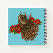 Rote Rosen Owl Blue Notizblock (Rückseite)