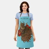 Rote Rosen Owl Blue Schürze (Getragen)