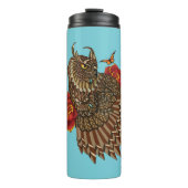 Rote Rosen Owl Blue Thermosbecher (Vorderseite)