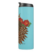 Rote Rosen Owl Blue Thermosbecher (Nach rechts gedreht)