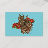 Rote Rosen Owl Blue Visitenkarte (Vorderseite)