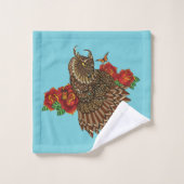 Rote Rosen Owl Brown Badhandtuch Set (Waschlappen)