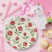 Rote Rosen Papier Teller (Party)