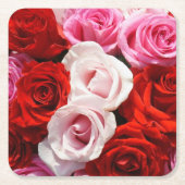 Rote Rosen Papier Untersetzer (Vorderseite)