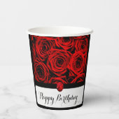Rote Rosen Pappbecher (Rückseite)