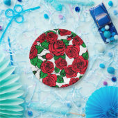 Rote Rosen Pappteller (Party)