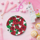Rote Rosen Pappteller (Party)