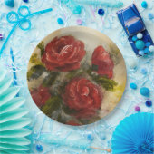 Rote Rosen Pappteller (Party)