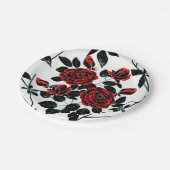 Rote Rosen. Pappteller (Schrägansicht)