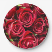 Rote Rosen Pappteller (Vorderseite)