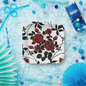 Rote Rosen. Pappteller (Party)