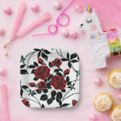 Rote Rosen. Pappteller (Party)