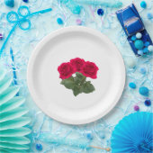Rote Rosen Pappteller (Party)