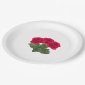 Rote Rosen Pappteller (Schrägansicht)