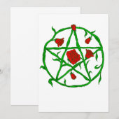 rote Rosen pentagram gothischer Weiße Einladung (Vorne/Hinten)
