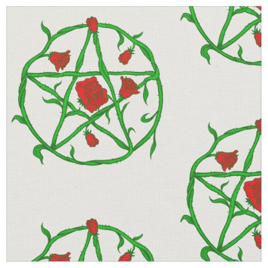 rote Rosen pentagram gothischer Weiße Stoff (Nahaufnahme)
