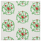 rote Rosen pentagram gothischer Weiße Stoff (Muster)