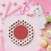 Rote Rosen & Perlen Hochzeitsfeier Pappteller (Party)