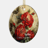 Rote Rosen Personalisiert Ornament (Rechts)