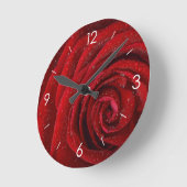 Rote Rosen Personalisiert Runde Wanduhr (Winkel)