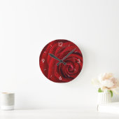Rote Rosen Personalisiert Runde Wanduhr (Zuhause)