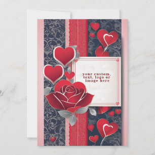 Rote Rosen Personalisierte Valentinstagskarte Feiertagskarte