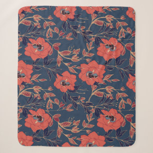 Rote Rosen Pfingstrosen Dunkler Hintergrund Sherpadecke