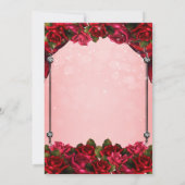 Rote Rosen & Pink Glam Wedding Einladung (Rückseite)