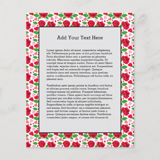 Rote Rosen Pink Hearts Happy Valentines Day Flyer (Vorne)