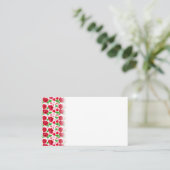 Rote Rosen Pink Hearts Happy Valentines Day Platzkarte (Stehend Vorderseite)