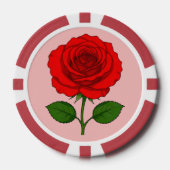 Rote Rosen Poker Chips (Vorderseite)