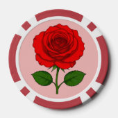 Rote Rosen Poker Chips (Rückseite)
