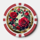 Rote Rosen Pokerchips (Vorderseite)