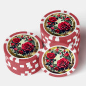 Rote Rosen Pokerchips (Stapel)