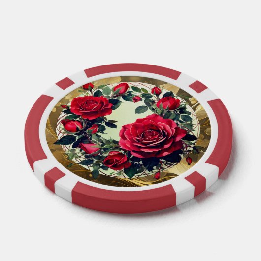 Rote Rosen Pokerchips (Einzeln)