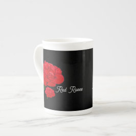 Rote Rosen  Porzellantasse