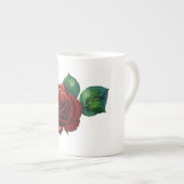 Rote Rosen Porzellantasse (Vorderseite Rechts)